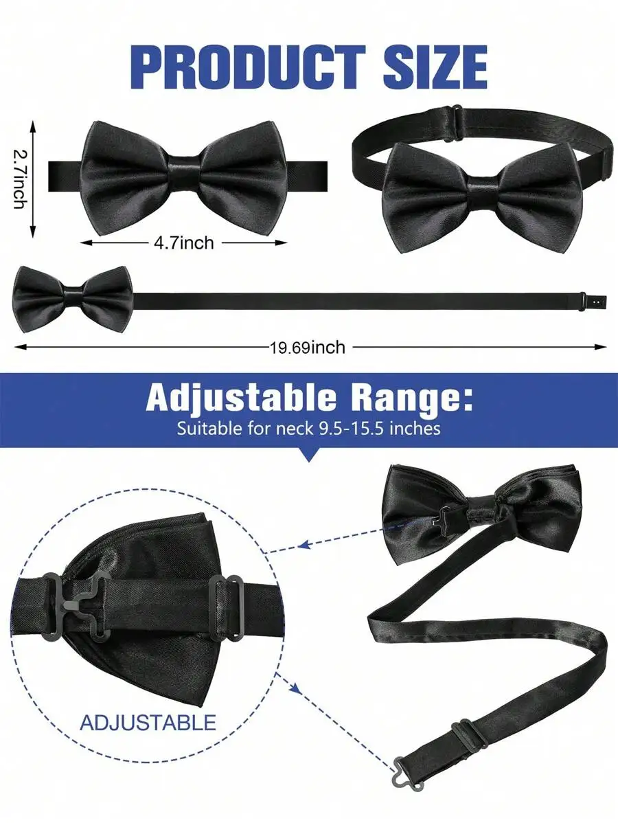 Mens Solid Color Satin Pre-Tie - Event & Party Supply Photos avis et prix