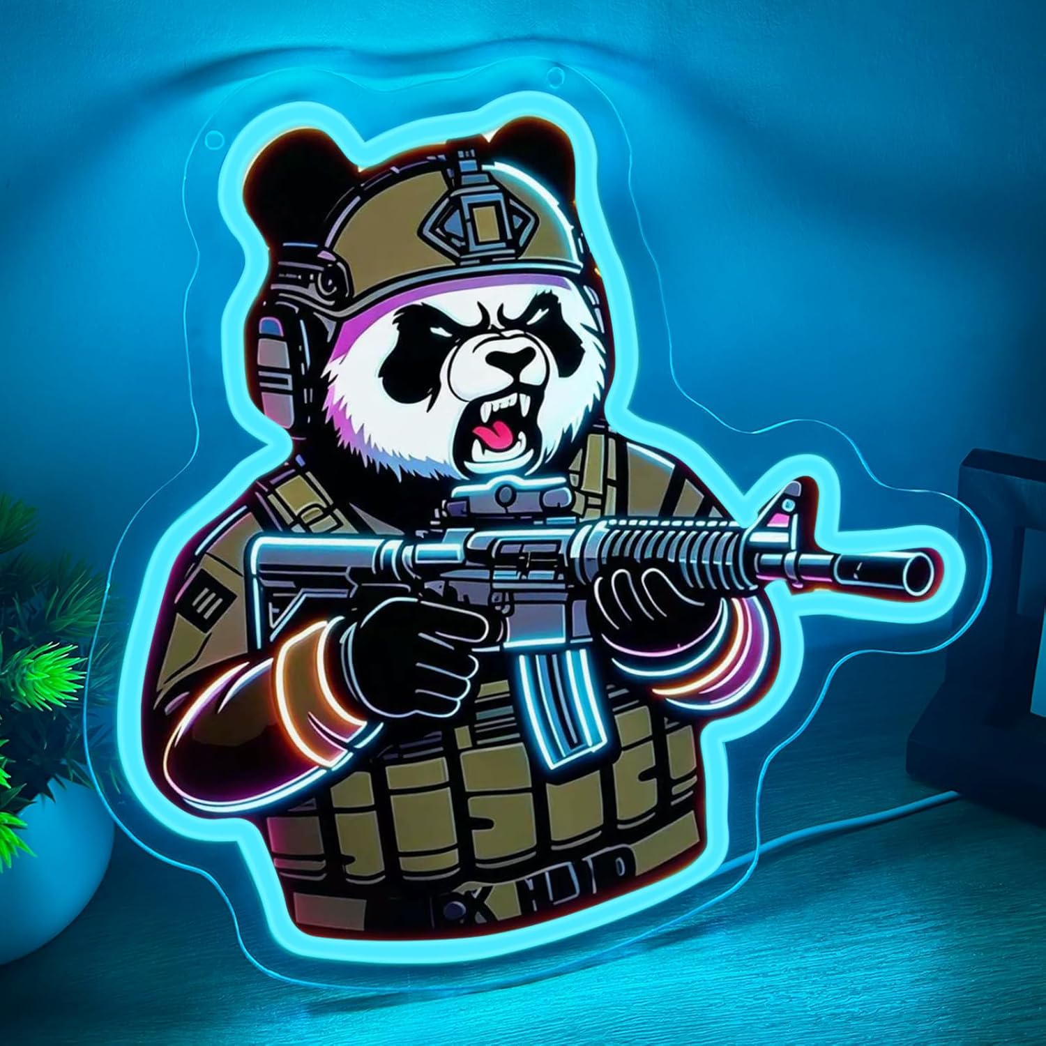 Tactical Panda Neon Sign USB P - Neon Sign Party avis et prix