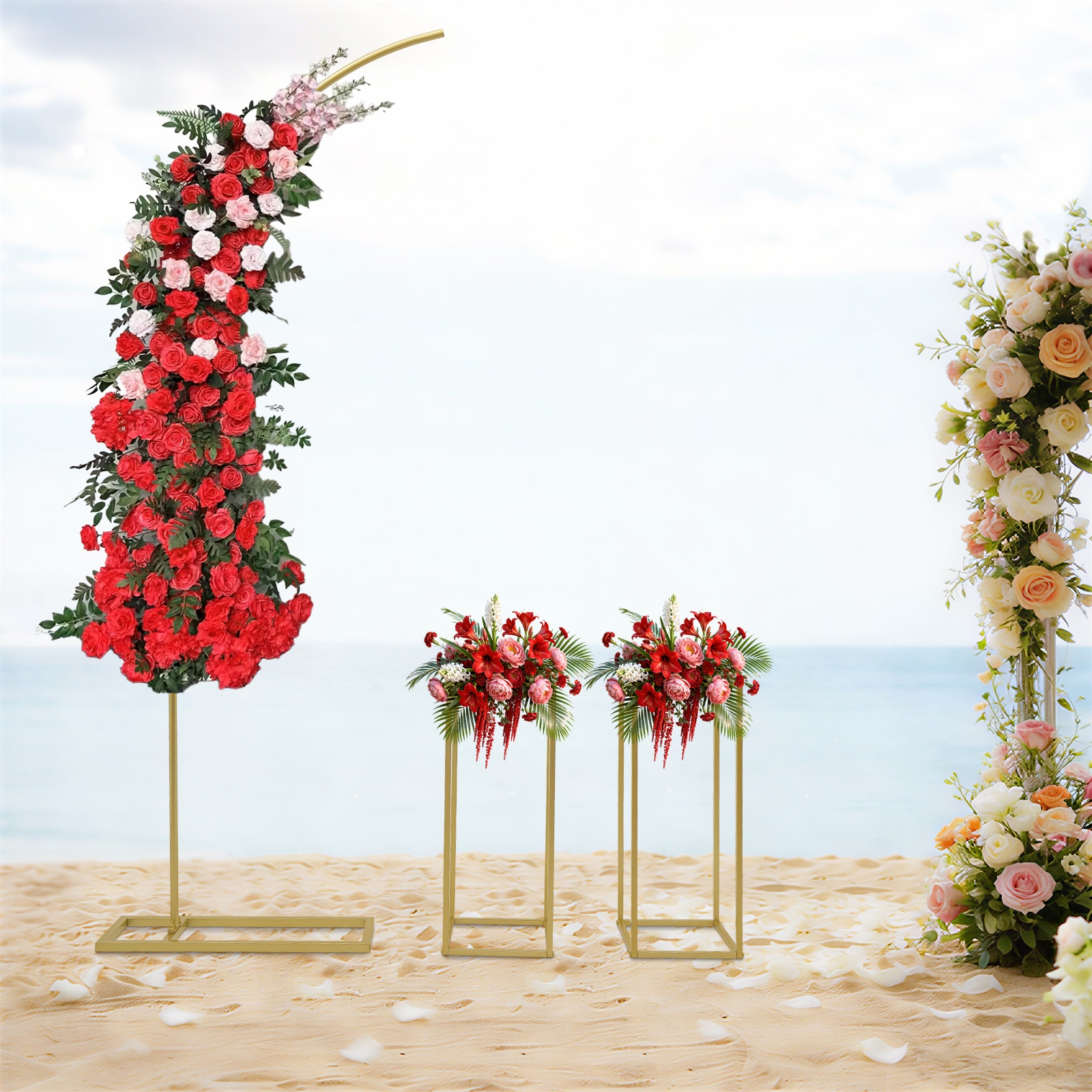 Gold Metal Square Floral Frame - Photo Booth Frame avis et prix
