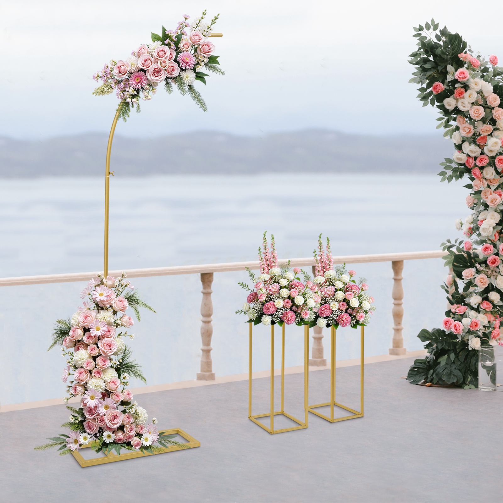 Gold Metal Square Floral Frame - Photo Booth Frame avis et prix