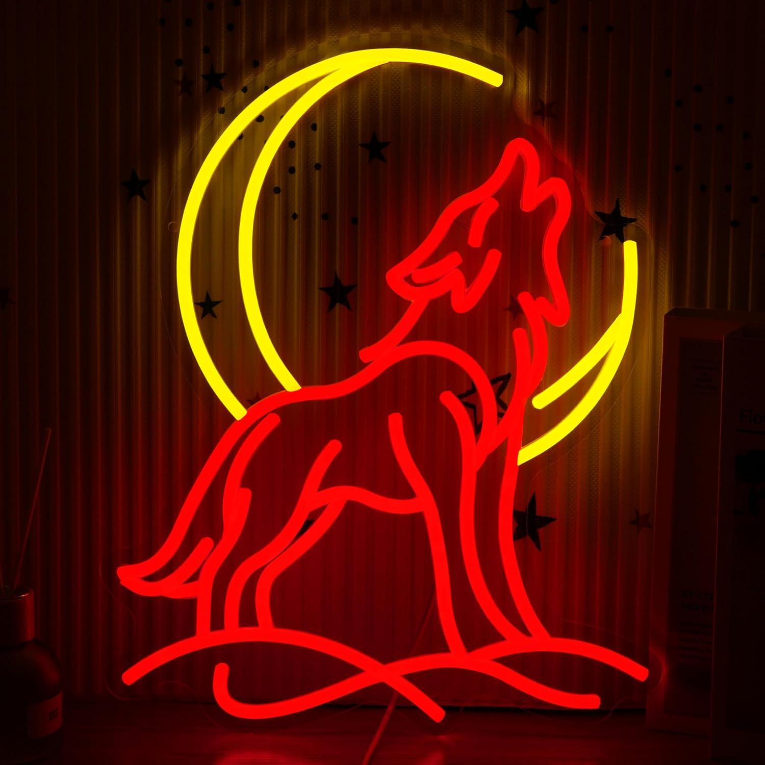 Howling Wolf Neon Sign Dimmabl - Neon Sign Party avis et prix