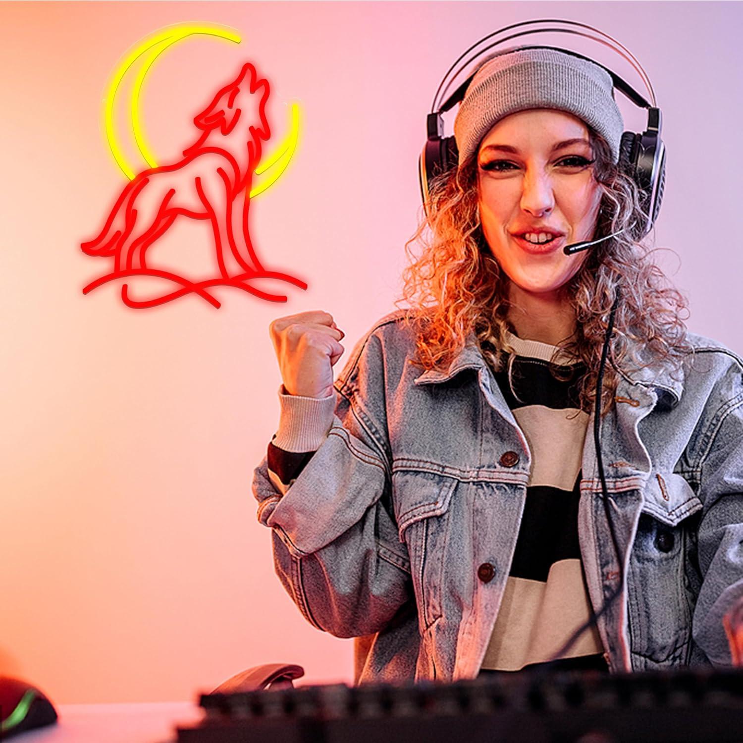 Howling Wolf Neon Sign Dimmabl - Neon Sign Party avis et prix